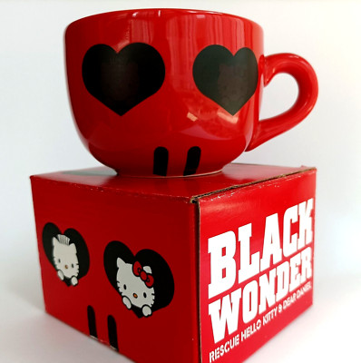 Rescue Hello Kitty Dear Daniel Color-Change Red Ceramic Mug Black Wonder Kuromi