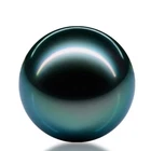 Huge 14mm natural south sea genuine black peacock round good luster loose pearl