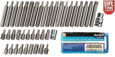Bluespot 40 Pc Torx Star Spline Hex Socket Bit Set 3/8  & 1/2in Drive 01517