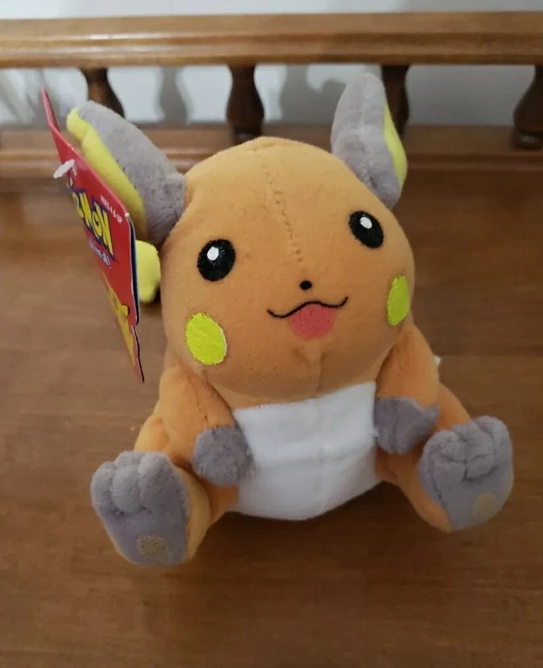 Pokemon Plush RAICHU #26 5-1/2" Hasbro 1999 W Toosh Tag & Hang Tag NEAR MINT - Image 3 of 4