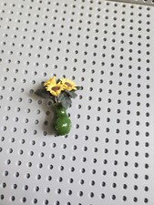 Miniature Artificial Sunflowers in a Green Vase, Dollhouse or Fairy Garden Flowe