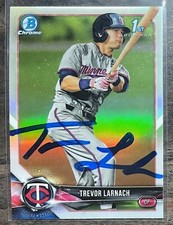 TREVOR LARNACH signed auto autographed 2018 1st Bowman Chrome Rookie Refractor