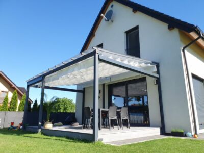 CUSTOM-MADE WATERPROOF OUTDOOR ROMAN SHADES | RETRACTABLE CANOPY PATIO & GARDEN