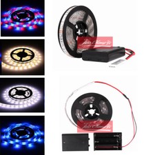 Battery Powered LED Strip Light 3528 SMD Tape with Battery Box white RGB 0.5M-2M