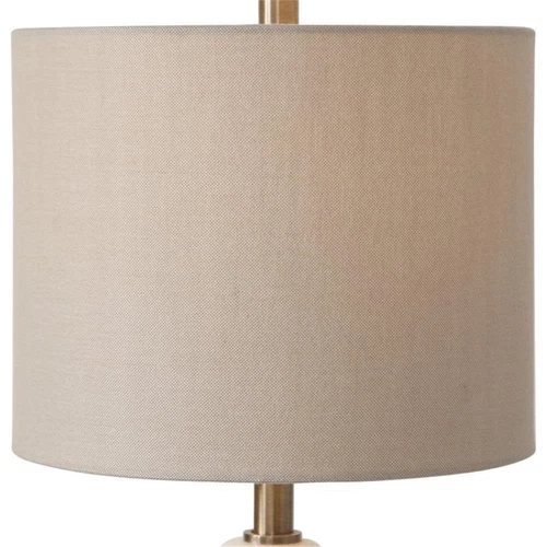 Uttermost Natania Steel Marble and Linen Buffet Lamp in Khaki/Brass - Picture 5 of 10