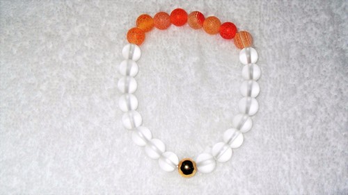 Orange Frosted Agate Frosty Sea Glass Beads Stretch Charm Bracelet Jewelry Hot - Picture 3 of 3