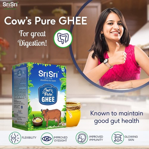 1 pack x Sri Sri Tattva Cow Ghee - 1 L /33.8oz Pure Cow Ghee clarified butter - Picture 3 of 9