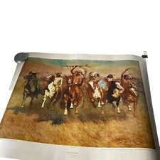 Victory Dance Frederic Remington 1962 poster from original Native Americans USA