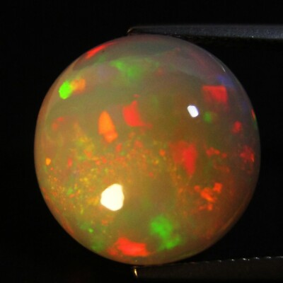 9.75Cts Sparkling Natural Color Play White Opal 15.7mm Round Gemstone Ref-VIDEO!