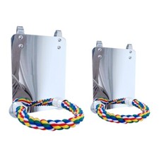 Acrylic Bird Mirror with Rope Perches Bird Toys Swing Comfy Perch for Parakeet