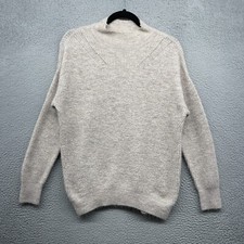 Express Womens Sweater Beige Knit Long Sleeve Mock Neck Pullover Size XS