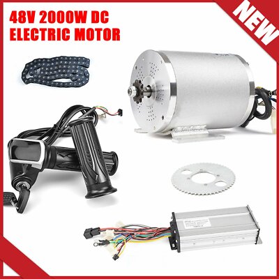 48V 2000W Electric Bike Conversion Kit - Brushless Motor With Controller & LCD Throttle, For E-Bike, Scooter, Go-Kart