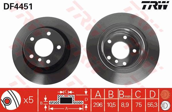 Jeu de 2 disques de frein ventilés pour BMW Série 3 320i et Série 1 118i en acier carbone