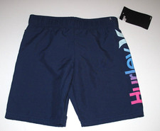 Hurley Little Boys 4 Board Swim Dark Blue Logo Lined Trunks