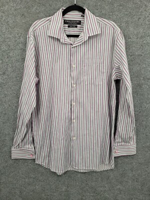 John Lennon by English Laundry Shirt Mens 34/35 Button Up Flip Cuff  Gray