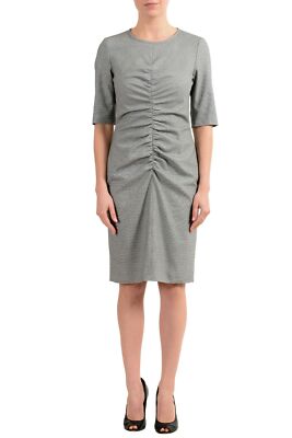 Robe Fourreau Hugo Boss Dirafia - Multicolore, Manches 3/4 - Taille US 4 (IT 40) - Neuf Avec Étiquettes