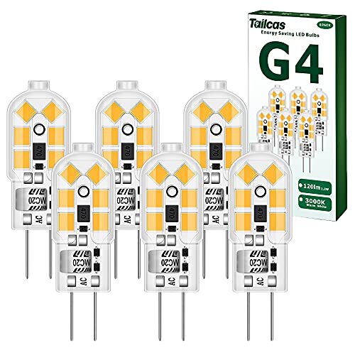 Tailcas G4 LED Lampadina 12V, 1,2W lampade Equivalente Alogeno 10W, (U4F) - Foto 1 di 1