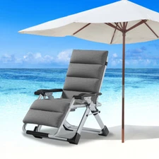 MOPHOTO Recliner Zero Gravity Chair Patio Lounge Chair W/Cup Holder+Headrest+Mat