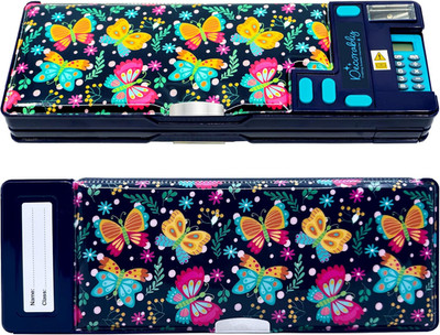 Decorably Pop up Butterfly Multifunctional Pencil Case for Girls with Calculator