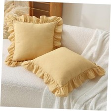 2 Pack 18 x18 inches Yellow/White 18" x 18" Pack of 2 Yellow/White Plaid