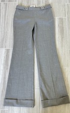 NWT TORY BURCH Corinna Wool Blend Trouser Pants Women's Wide Leg Gray Size 10