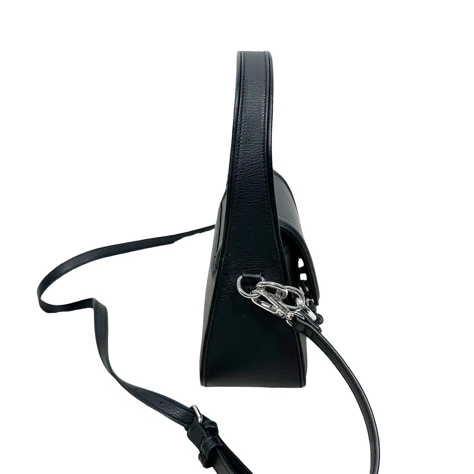 BCBGeneration Black Small Satchel Handbag Crossbody Black Chain Chic Classic - Image 4 of 4