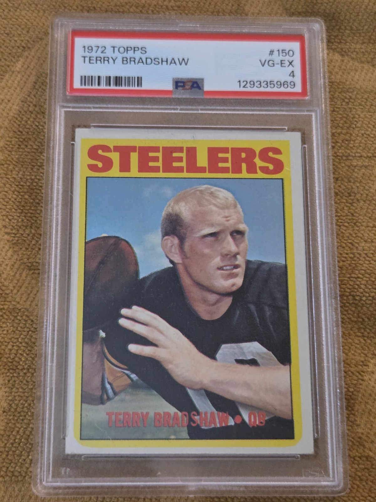 1972 Topps Terry Bradshaw #150 Pittsburgh Steelers HOF QB PSA 4
