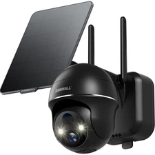 Solar Security Cameras Wireless Outdoor, 360° View Outdoor Camera Wireless So...