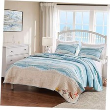 Greenland Home Maui Embroidered Coastal King/California King 3 Piece Blue