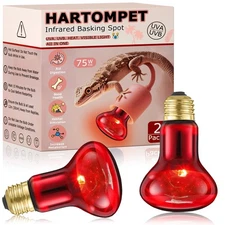 75W Infrared Basking Spot Light Bulbs for Reptiles & Amphibians – Red Heat Lam