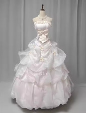 Light Luxury Pink Wedding Dresses Women Strapless Applique Bow Bridal Gowns