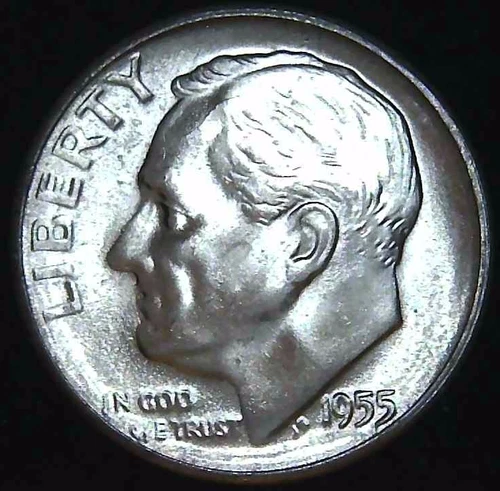 1955-S 10C Roosevelt Dime BU 90% Silver 26owt0117-1
