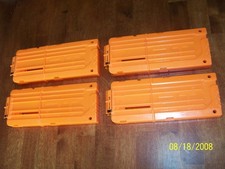 Lot of 4 Nerf N-Strike Elite 12 Round Ammo Magazine Mag Clip Dart Orange Clear
