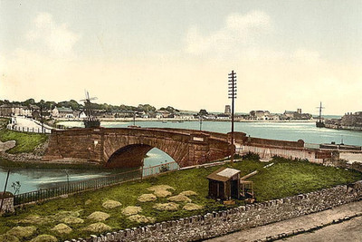Dungarven Brücke und Hafen Dungarvan Waterford, Irland um 1900 Foto 