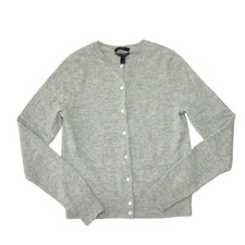 NWT J.Crew Cashmere Crewneck Cardigan in Heather Dusk Gray Sweater M