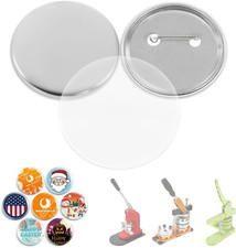 100 Sets 58Mm / 2.28 in Button Maker Supplies, Matte Metal Back