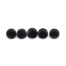 1.54ct 5 Stones - 4mm Brilliant Cut Round Black Spinel from Sri Lanka