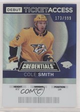 2021 Upper Deck Credentials 2020-21 Debut Ticket Access /999 Cole Smith #53 1r8m