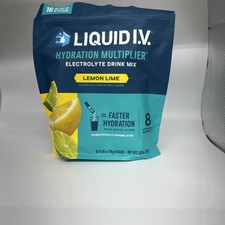 Liquid Iv Hydration Multiplier Electrolyte Powder Lemon Lime Drink Mix, 16 Pack