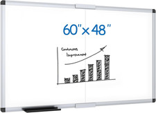 Magnetic Dry Erase Board, 60 X 48 Inches, Foldable Wall-Mounted Whiteboard with