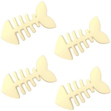 4 Packs Fish Bone Hair Clips, Cute Shaped 1 Count Pack of 4 , White