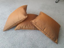 3 x Kandola silk and Fogarty down cushions Orange