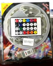 30FT RGB LED Fairy String Lights IP67 Waterproof USB Powered w/ Remote & App