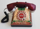 Vintage Coca-Cola Redial Flash Push Buttons Stain Glass Home Phone