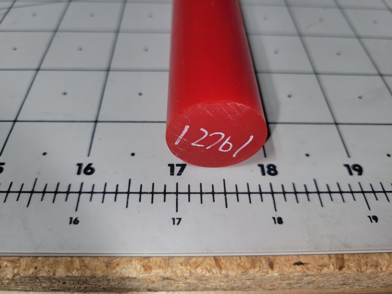 1" Dia. x 24" 80 A Durometer Polyurethane Rod, Red, P/N 12761