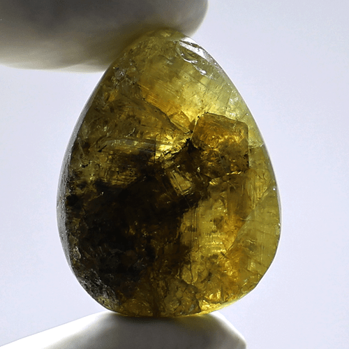 Volcanic Lines 51,6 CTS pietra preziosa cabochon cabochon naturale vesuvianite naturale superficie grezza - Foto 6 di 11