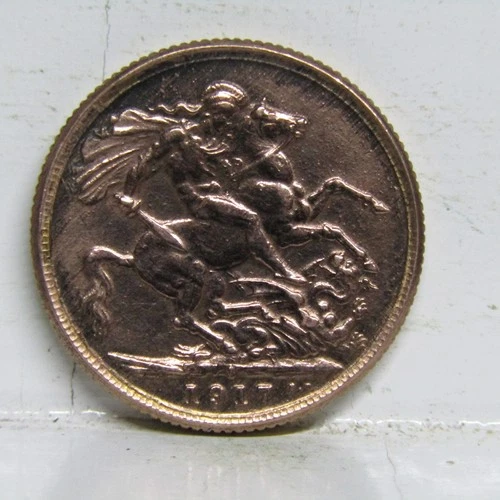 1917 Sovereign Coin RESTRIKE George V British NOT GOLD  #291