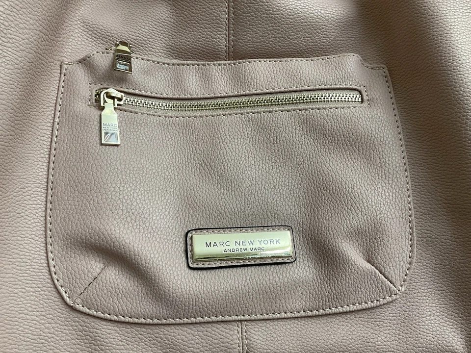 Andrew Marc NY Large Tote Purse Pink Faux Pebble With Long Strap NEW - Image 2 of 4