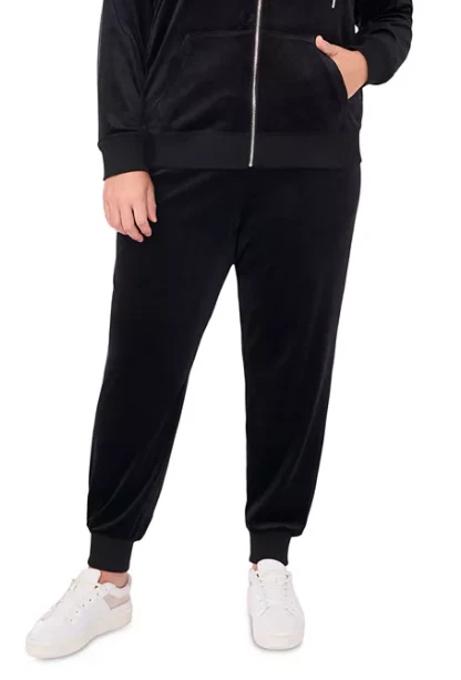 Nine West Women's Activewear Plush Velvet Jogger Pants w/ Pockets Black Size -2X - Image 2 of 4