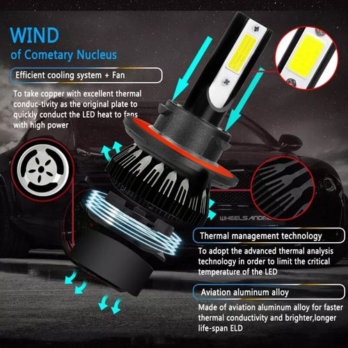 For Mercury Grand Marquis 2006-2011 -Combo LED Headlight + Fog Light Bulbs 6000K - Picture 7 of 10